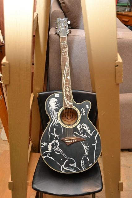 Appraisal: AN ACOUSTIC DREAM MANUFACTURER ACOUSTIC GUITAR WITH HAND PAINTED DECORATION