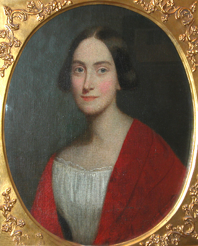 Appraisal: Portrait of Woman with Red Shawl th Century American School