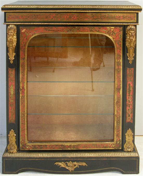 Appraisal: th century black lacquered Boulle work cabinet with gilt metal