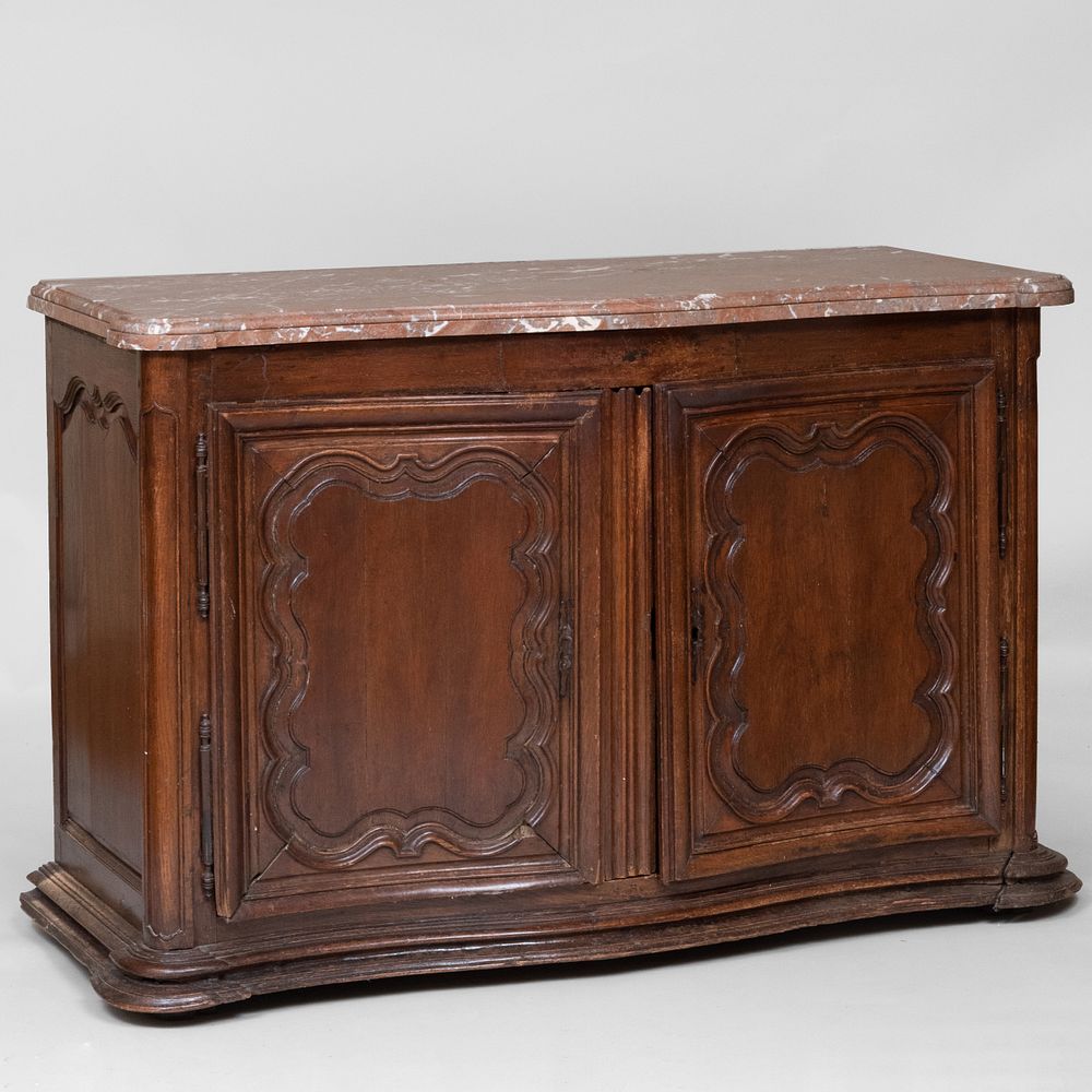 Appraisal: Louis XV Carved Oak Buffet Fitted with a molded serpentine