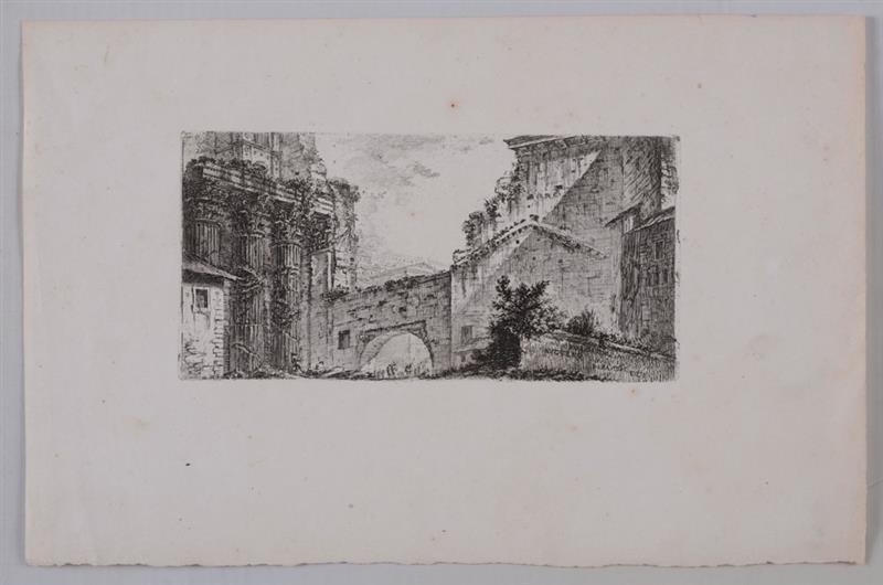 Appraisal: After Giovanni Battista Piranesi - Italian Ruins Etching on laid