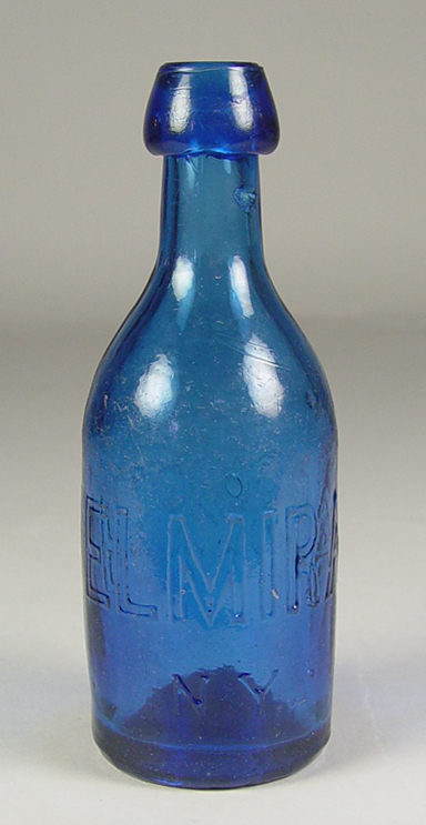 Appraisal: Squat Soda Bottle Circa Marked E Smith Elmira NY Cobalt