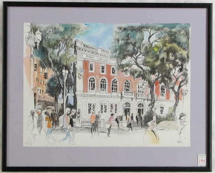 Appraisal: WILLIAM PAPAS WATERCOLOR AND INK ON PAPER Portland Oregon South