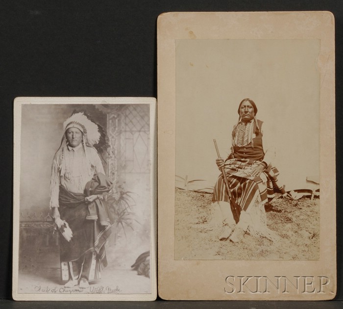 Appraisal: Two Photographs of Southern Plains Men the first depicting a