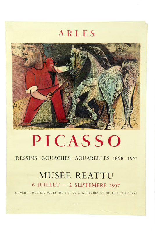 Appraisal: PICASSO EXHIBITION POSTER France chromolithograph poster for the Reattu in