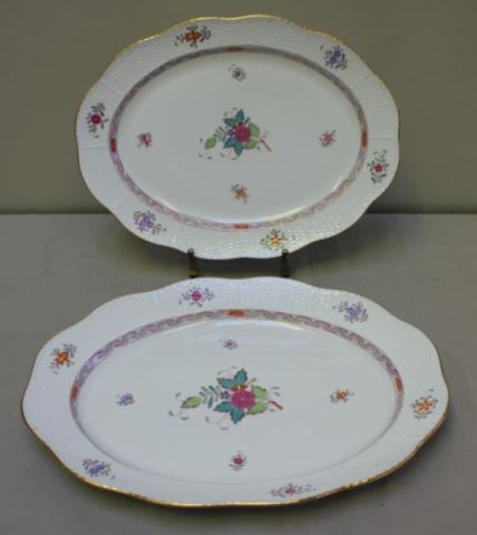 Appraisal: Herend Chinese Bouquet Oval Platters From a Park Ave NYC