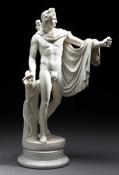 Appraisal: An Italian Grand Tour carved marble figure of the Apollo