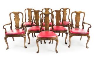 Appraisal: A Set of Eight George II Style Mahogany Dining Chairs