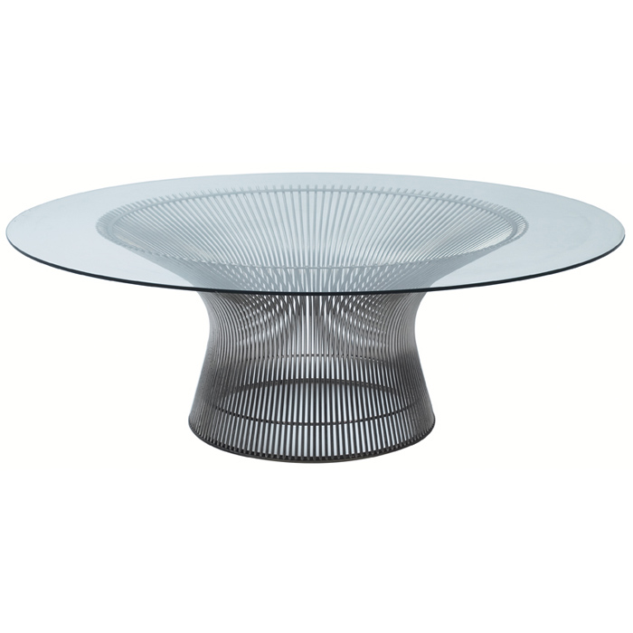 Appraisal: Warren Platner coffee table by Knoll nickel-plated wire base with