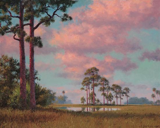 Appraisal: ALBERT E BACKUS American - Pink Clouds Everglades Florida oil