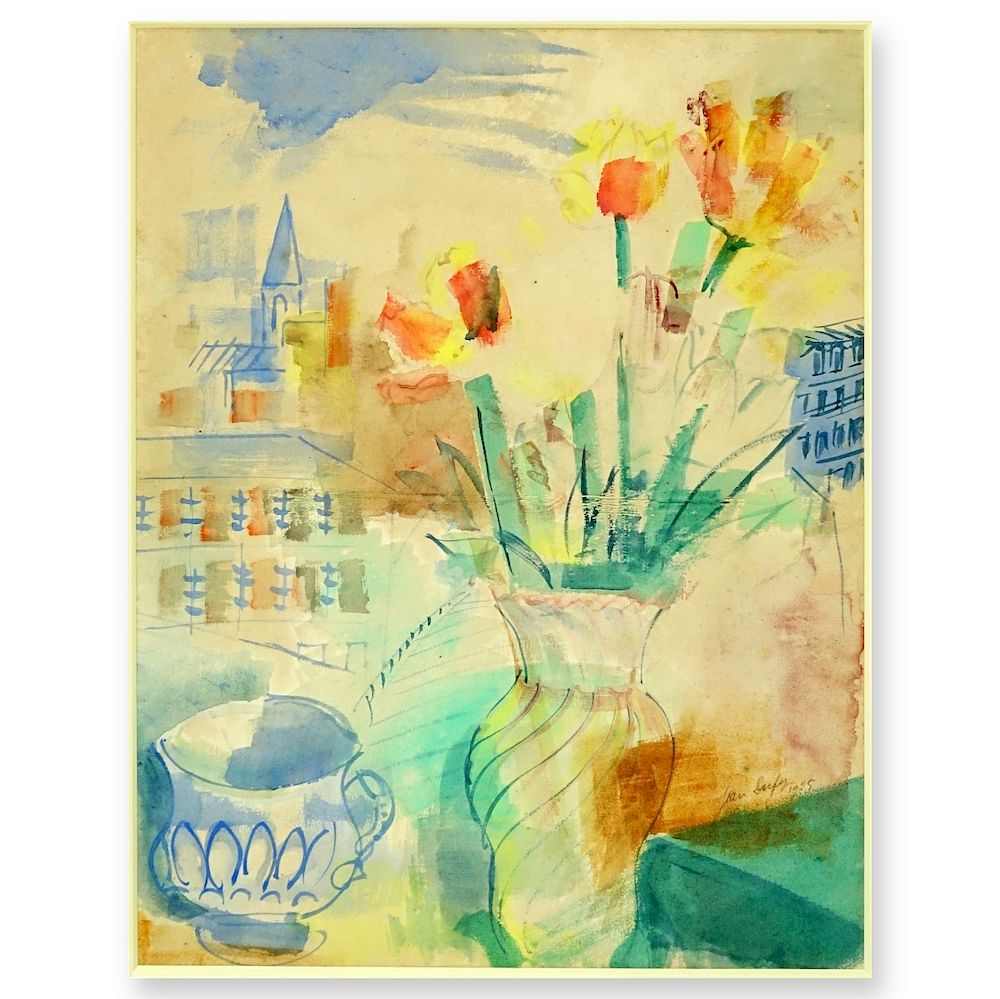 Appraisal: Jean Dufy French - Gouache Tulips Jean Dufy French -