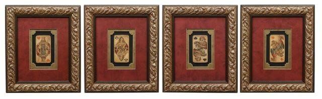 Appraisal: lot of Framed decoritive art Playing Cards late th c