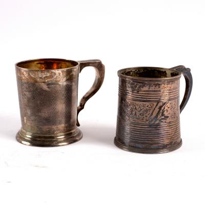 Appraisal: A silver christening mug Birmingham inscribed Rosalind cm high and