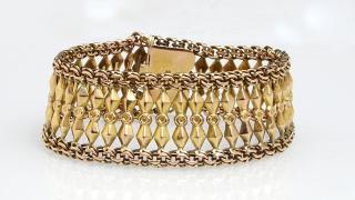 Appraisal: K Yellow and Rose Gold Mesh Link Bracelet early th