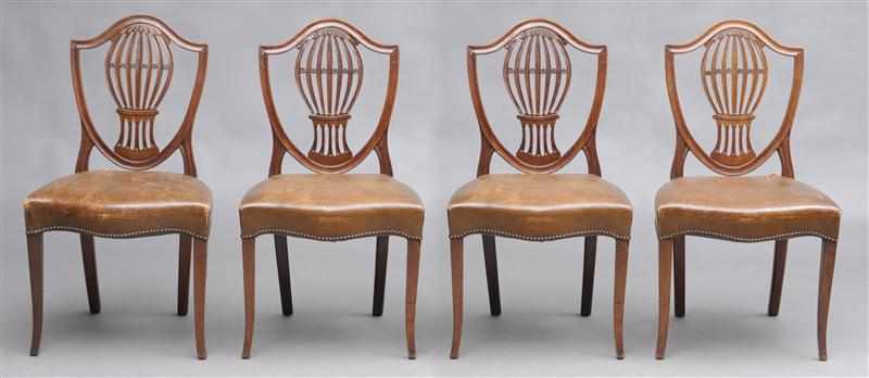 Appraisal: SET OF FOUR GEORGE III STYLE CARVED MAHOGANY SIDE CHAIRS