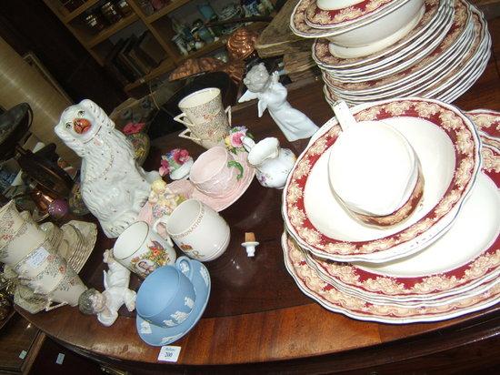 Appraisal: A part Royal Petal dinner service two Lladro figures a