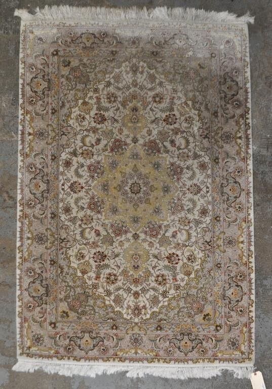 Appraisal: Kerman Rug Beige Tones ' long ' wide Fading to