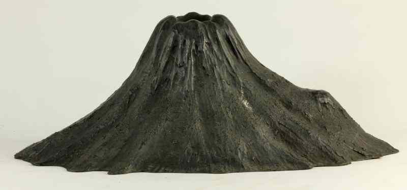 Appraisal: Japanese Hollow-Cast Bronze of Mt Fujicirca s applied dark green