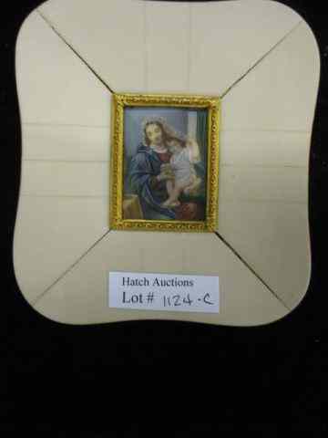 Appraisal: Miniature Painting on Ivory madonna child '' x '' on