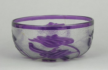 Appraisal: A Cameo Glass Bowl ca th Century A pretty cameo