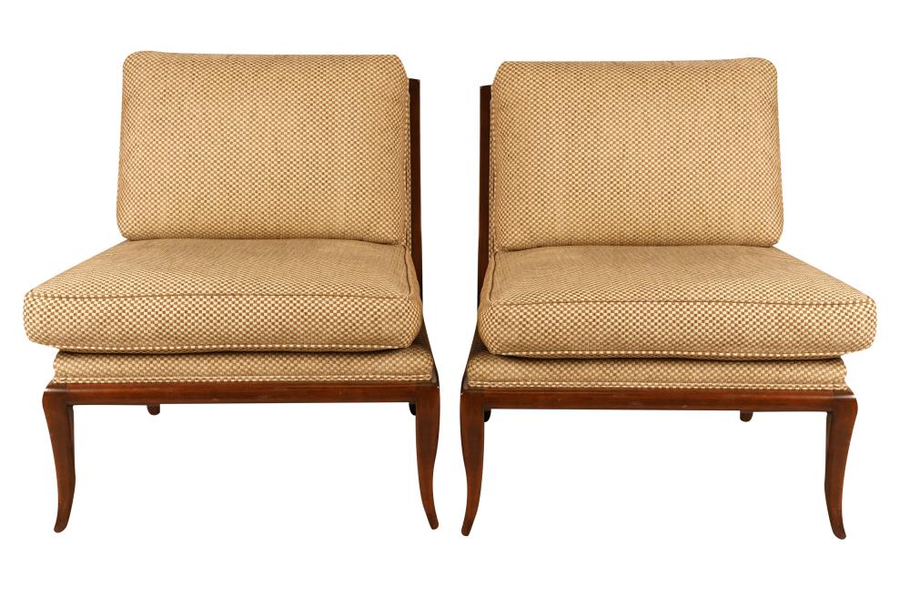 Appraisal: PAIR MID-CENTURY MODERN WALNUT LOUNGE CHAIRSunsigned in the style of