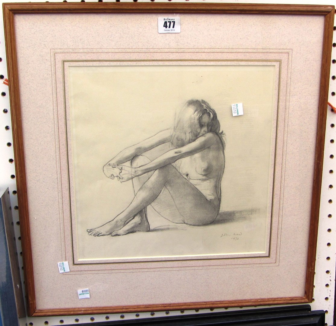 Appraisal: John Stanton Ward - Nude pencil signed and dated cm