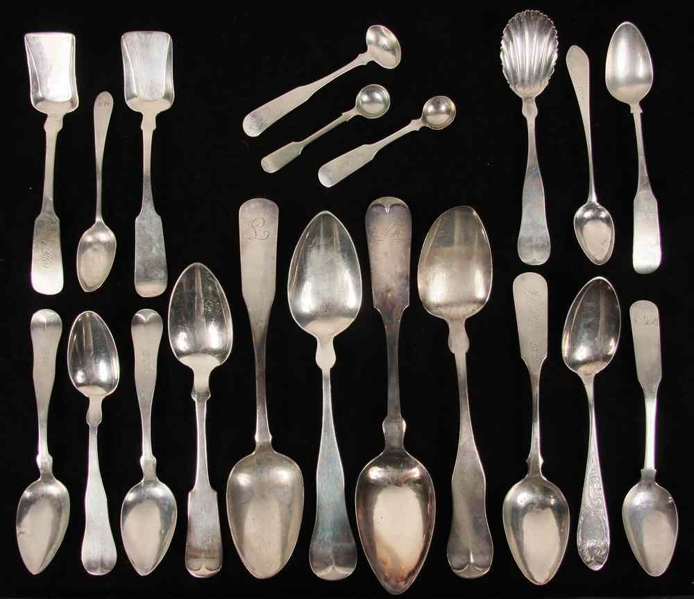 Appraisal: COIN SILVER SPOONS - Including Teaspoons L Huntoon Jr 'SCH'