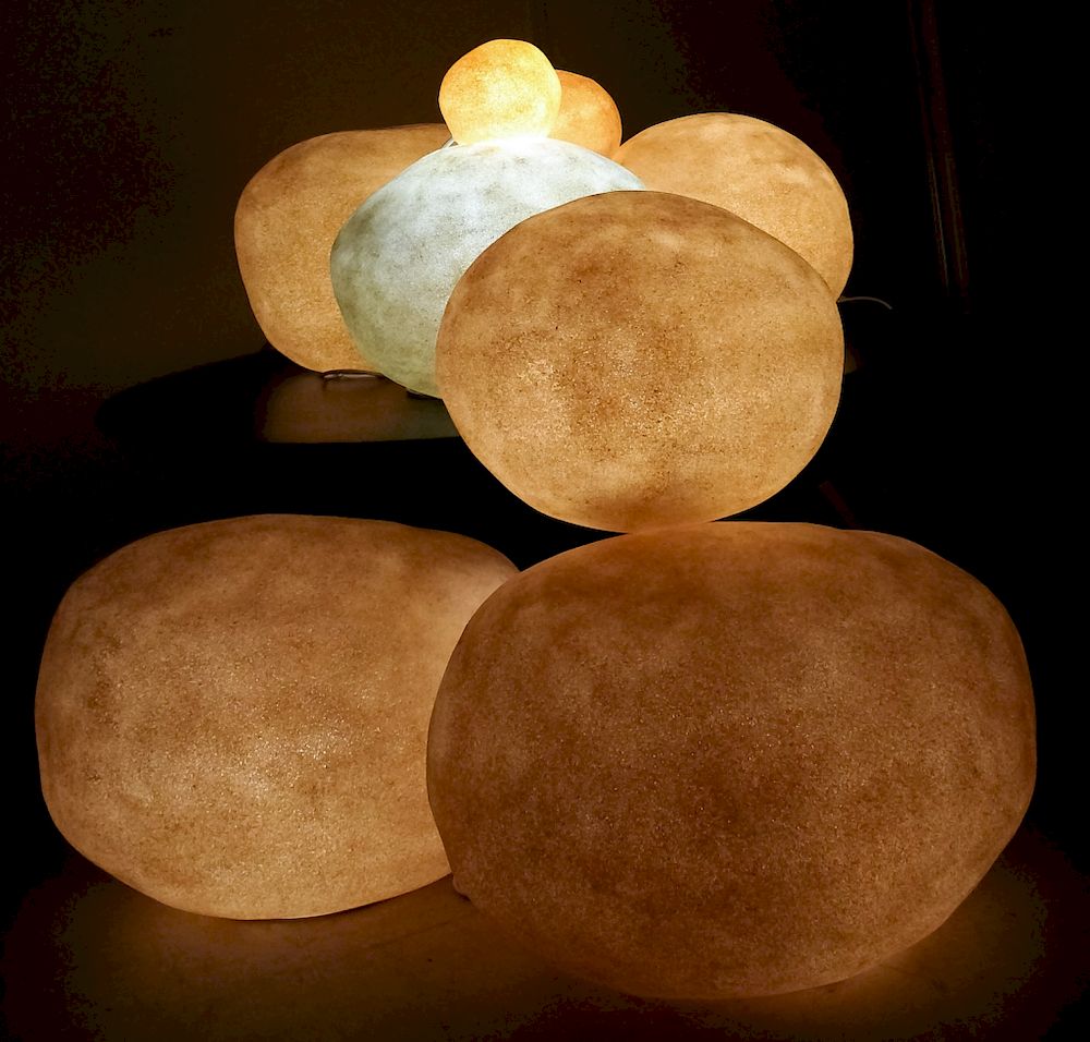 Appraisal: Andre Cazenave Moon Rock Lamp Set DAMONE ESTATE Collection of