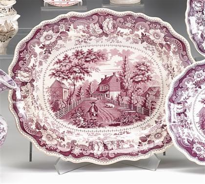 Appraisal: Historical purple transferware platter joseph heath co tunstall - With