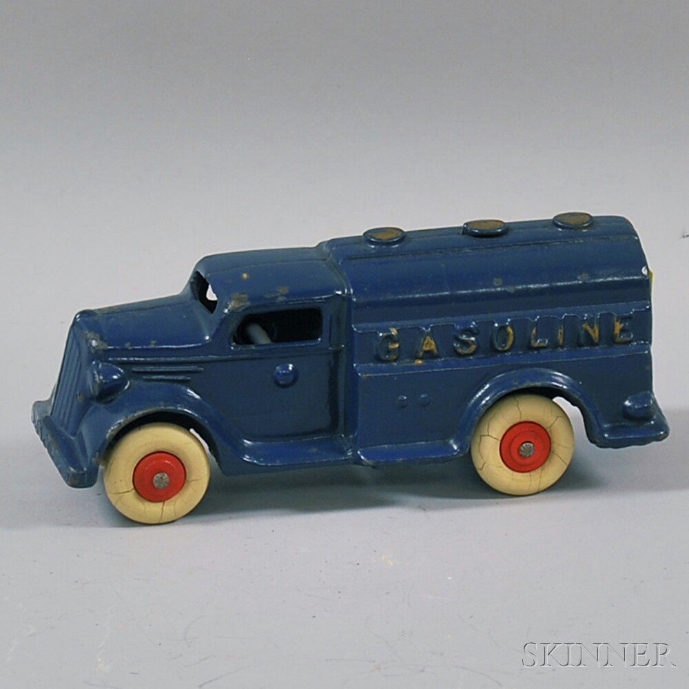 Appraisal: Hubley Painted Cast Iron Gasoline Truck blue with gold details