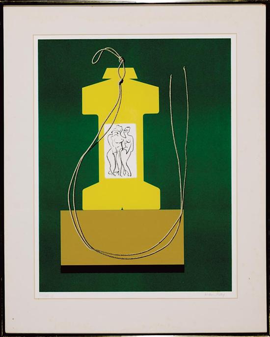 Appraisal: Man Ray New York Pennsylvania - MONUMENT circa color lithograph