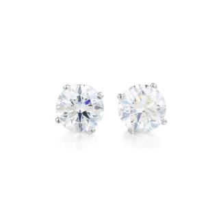 Appraisal: A Pair of Diamond Stud Earrings Featuring two round brilliant-cut