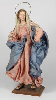 Appraisal: Santos style decorative figure depicting the Virgin Mary Santos style