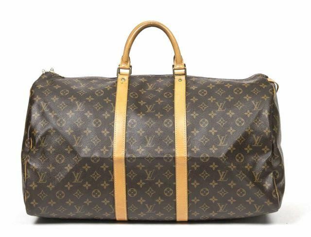 Appraisal: Louis Vuitton Keepall duffle bag in monogram coated canvas with