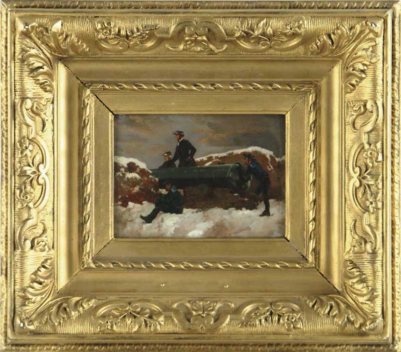 Appraisal: UNSIGNED American th Century Civil War scene with cannon and