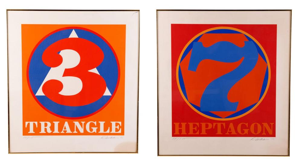 Appraisal: ROBERT INDIANA HEPTAGON TRIANGLE circa serigraph both signed dated and