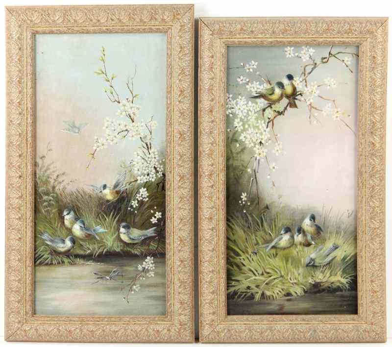 Appraisal: Pair of Victorian Panel Paintingsboth oil on canvas unsigned depicting