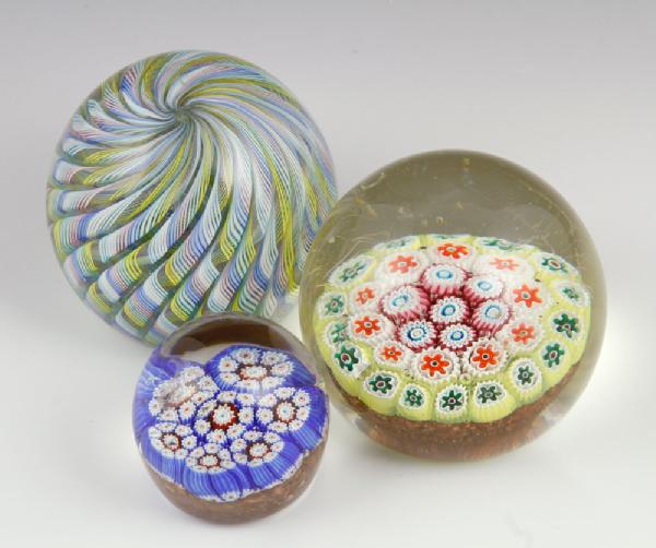 Appraisal: - Group of Paperweights Group of three paperweights Provenance From