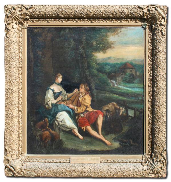 Appraisal: LATE TH EARLY TH C PAINTING AFTER BOUCHER Lovers in