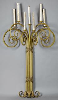 Appraisal: Mid-Century Painted Metal Seven Light Candelabra th c by Phyllis