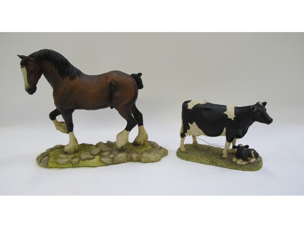 Appraisal: Border Fine Arts group of a cow and calf and