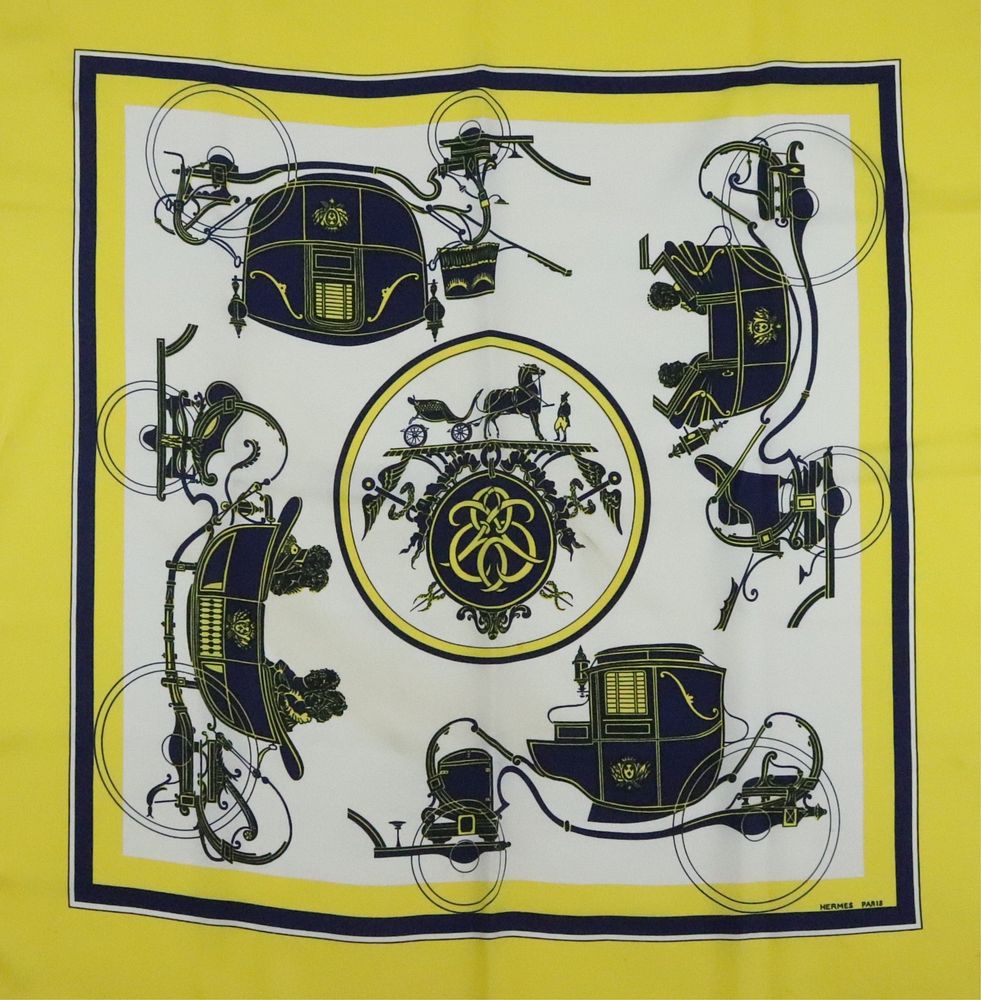 Appraisal: Hermes Silk Scarf - Ex Libris A vintage Hermes twill