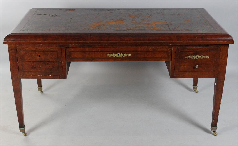 Appraisal: FRENCH DIRECTOIRE LEATHER TOP PARTNER'S DESK having a rectangular top