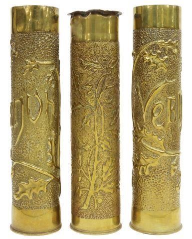 Appraisal: lot of French WWI-era trench art vases fashioned from artillery