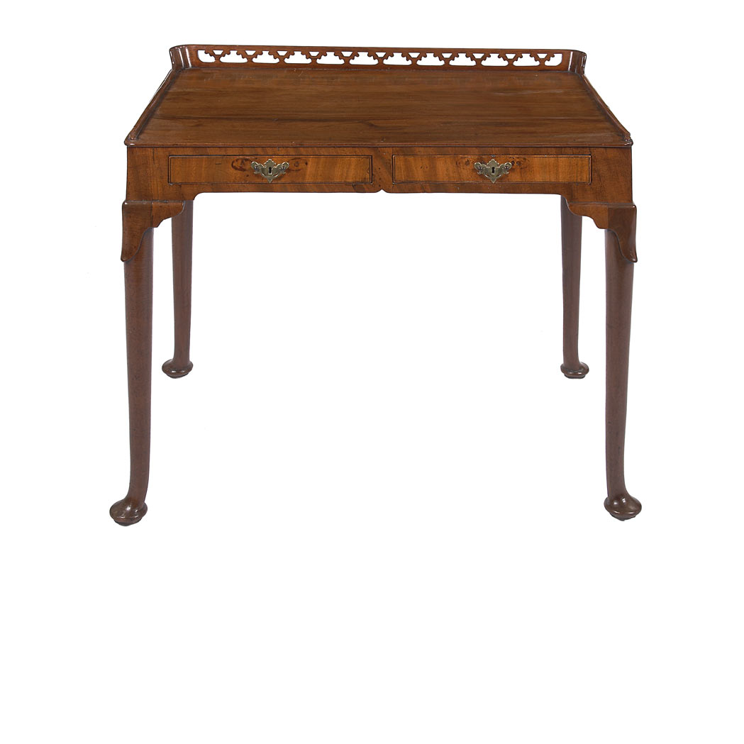 Appraisal: Queen Anne Style Walnut Writing Table Height inches width inches