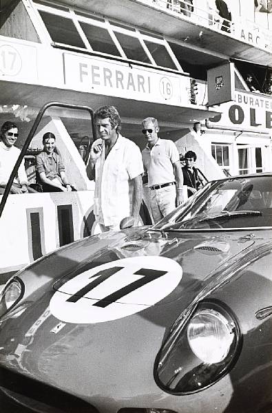 Appraisal: An original Apis-Paris photograph of Steve McQueen at LeMans Measuring