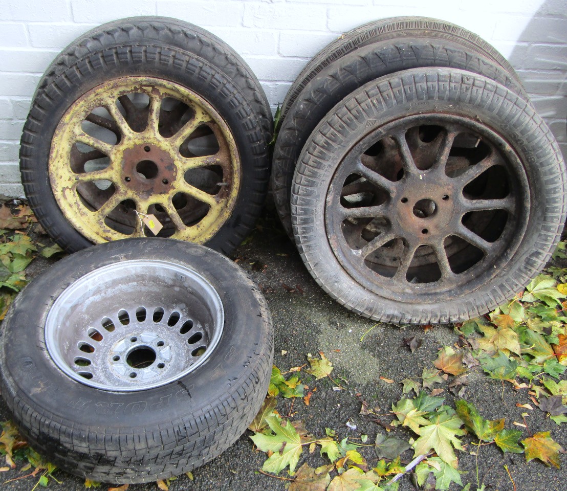 Appraisal: Five ten spoke three stud wheels predominantly with Dunlop Radial