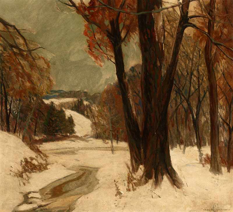 Appraisal: Carl Krafft - Oak Park IL Winter Landscape