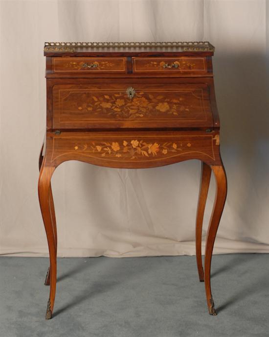 Appraisal: A Louis XVI Revival Bonheur du Jour kingwood with floral