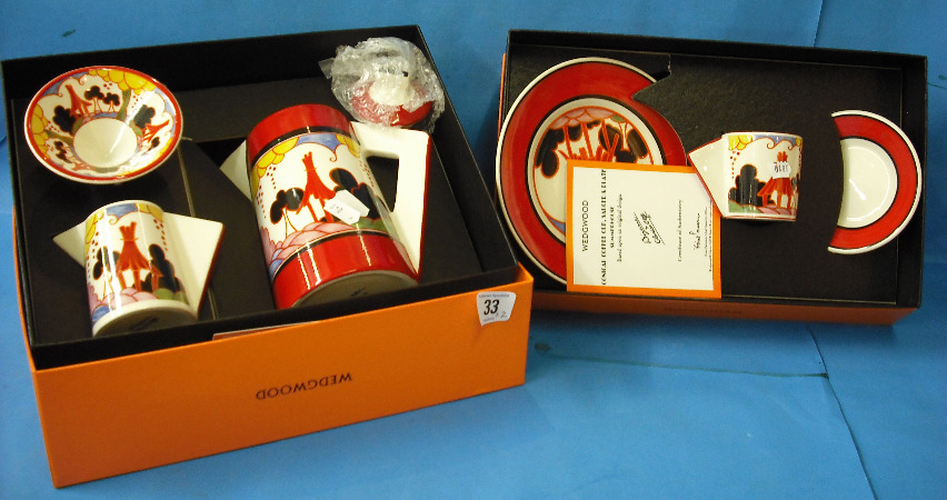 Appraisal: Wedgwood Clarice Cliff Centenary Summerhouse Coffee set and Summerhouse Trio